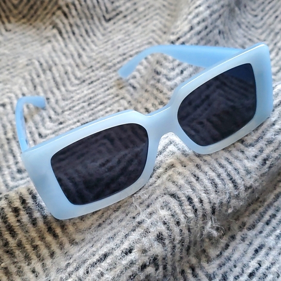 Blue Rectangular Sunglasses - Picture 4 of 8